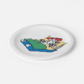 Kick Hund in Bed Pappteller (Schrägansicht)