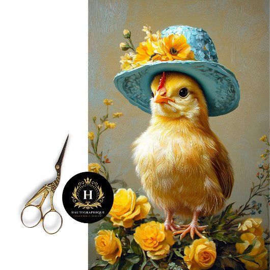 Kick in Blue Floral Hat Spring Crafts Decoupage Seidenpapier