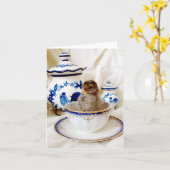 Kick in Teakup-Öl-jeden Anlass Karte (Gelbe Blume)