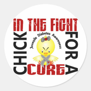 Kick in the fight Juvenile Diabetes Runder Aufkleber