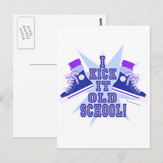 Kick it Old School Postkarte (Vorne/Hinten)