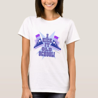 Kick it Old School Sneaker Cartoon Motto T-Shirt