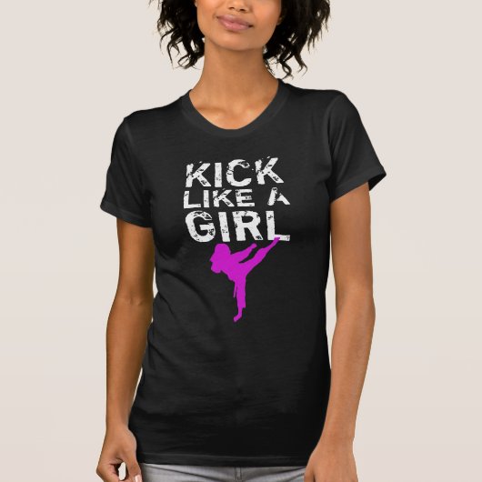 Kick Like a Girl - Karate Martial Arts T - Shirt (Vorderseite)