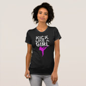 Kick Like a Girl - Karate Martial Arts T - Shirt (Vorne ganz)