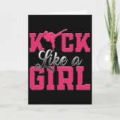 Kick Like Girl Karate Taekwondo Martial Arts Karte (Vorderseite)
