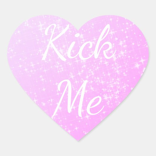 Kick Me lustig rosa Herzwitz-Aufkleber Herz-Aufkleber (Vorderseite)