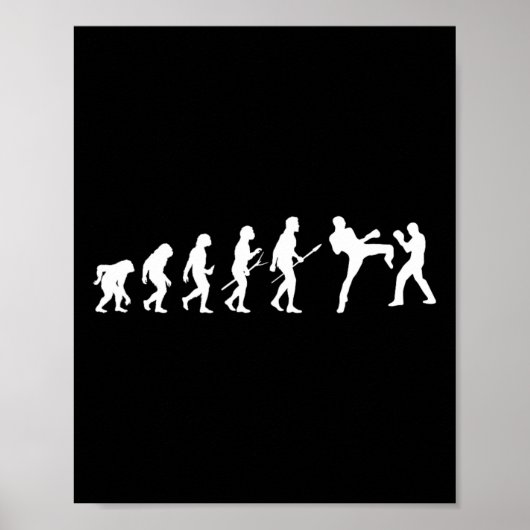 Kick Mma Kickboxing Boxer Boxing Human Evolution S Poster (Vorne)