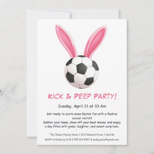 Kick & Peep Party – Oster-Fußball-Einladung Einladung