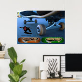 Kick Push (Skateboarding) Poster (Heimbüro)