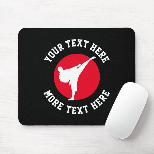 Kick-Silhouette für Kampfkunst Mousepad (Mit Mouse)