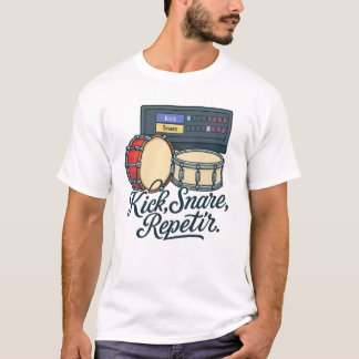 Kick, Snare, Repetir – Drum Machine Producer Tee