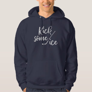 Kick some Ice Funny Hockey Pub Hoodie