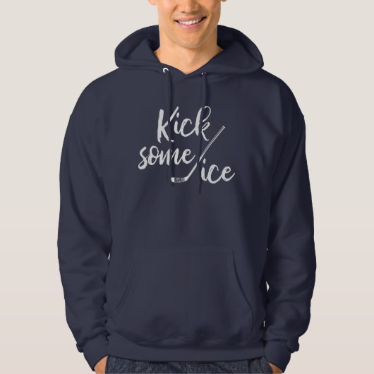 Kick some Ice Funny Hockey Pub Hoodie (Vorderseite)