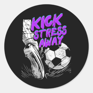 Kick Stress Away Stress Awareness Footbyll Fußball Runder Aufkleber