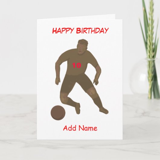 Kick that Ball Birthday Card add age and name fron Karte (Vorderseite)