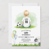 Kick up some fun Soccer Ball Boys Birthday Party I Einladung (Vorderseite)