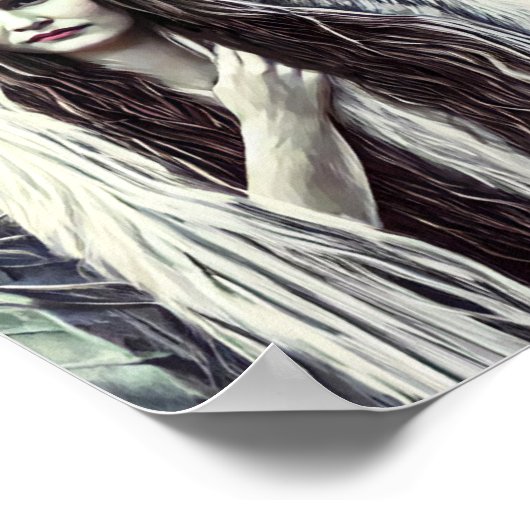 Kickapoo Indian Brujah White Wolf Originalkunst Poster (Ecke)