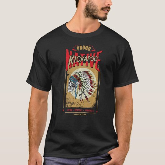 Kickapoo Native Amerikanische Ureinwohner Warrior  T-Shirt (Vorderseite)