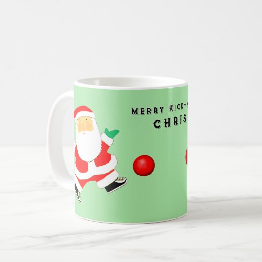 Kickball Christmas Collectible Kaffeetasse (Vorderseite Links)