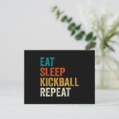 Kickball Eat Sleep Kickball Repeat Feiertagspostkarte (Stehend Vorderseite)