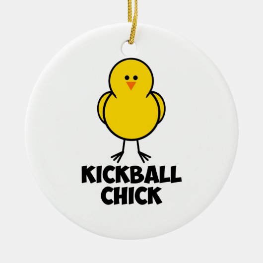 Kickball Küken Keramik Ornament (Vorne)