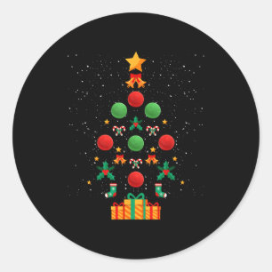 Kickball-Mannschaft-Christbaum Weihnachten Runder Aufkleber