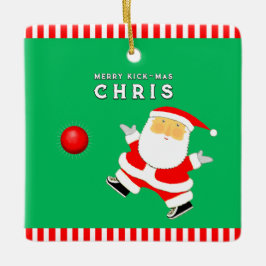 Kickball Player Holiday Gift Keramikornament