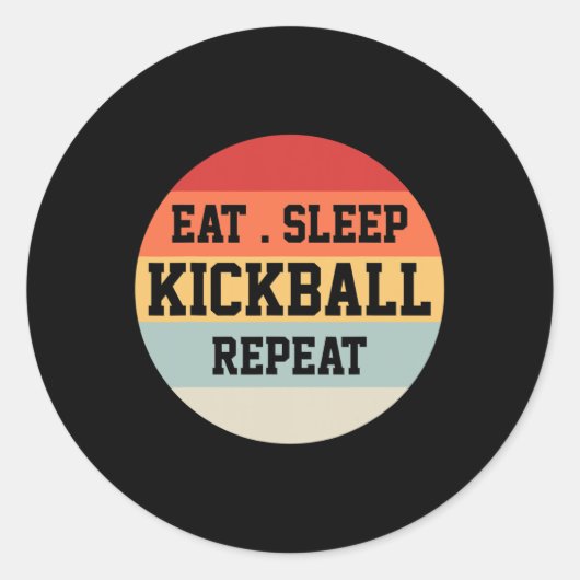 Kickball Player Retro Funny Gift Runder Aufkleber (Vorderseite)