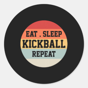 Kickball Player Retro Funny Gift Runder Aufkleber