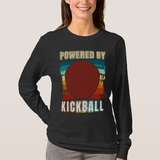 Kickball Player Retro Powered By Kickball Kickball T-Shirt (Vorderseite)