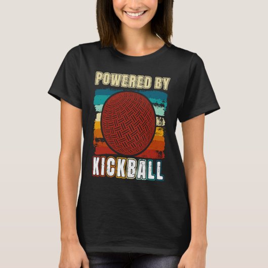 Kickball Player Retro Powered By Kickball Kickball T-Shirt (Vorderseite)