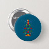 Kickball Team Christmas Tree Xmas  Button (Vorne & Hinten)