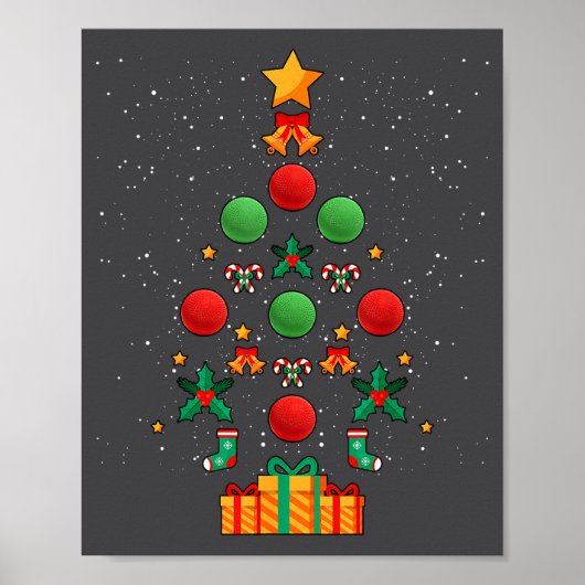 Kickball Team Christmas Tree Xmas  Poster (Vorne)