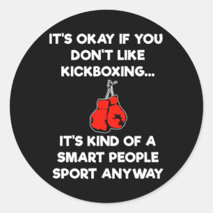 Kickbox-Geschenk - Lustiger intelligenter Kickboxe Runder Aufkleber