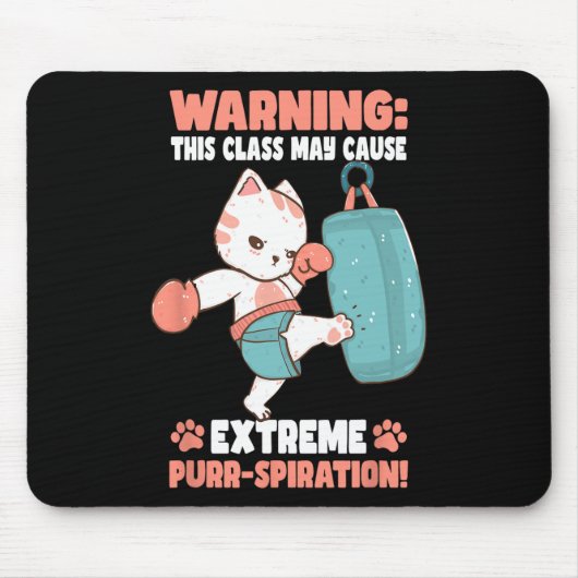 Kickbox-Katze Für Männer Frauen Kinder Mousepad (Vorne)