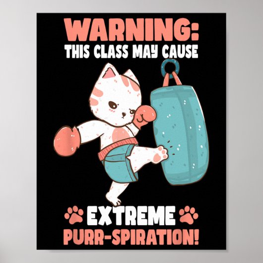 Kickbox-Katze Für Männer Frauen Kinder Poster (Vorne)
