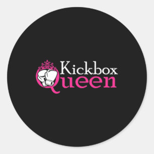 Kickbox-Königin ist Kickboxen Mädchen ist Frau Kic Runder Aufkleber