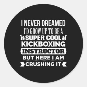 Kickbox-Lehrer T-Shirt. Lustiges Martial-Arts-Gesc Runder Aufkleber