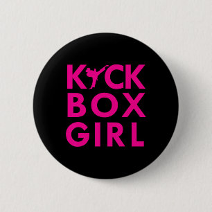 Kickbox Mädchen Karate Kickboxen Kampfsport Button