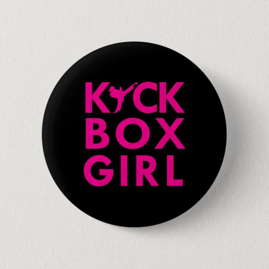 Kickbox Mädchen Karate Kickboxen Kampfsport Button (Vorderseite)