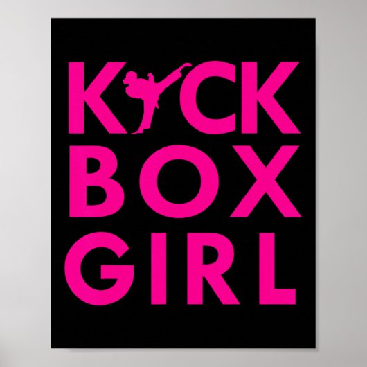 Kickbox Mädchen Karate Kickboxen Kampfsport Poster (Vorne)