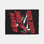 Kickbox-Outfit Muay Thai Savate Sanda Comic-Art Fleecedecke (Vorderseite (Horizontal))
