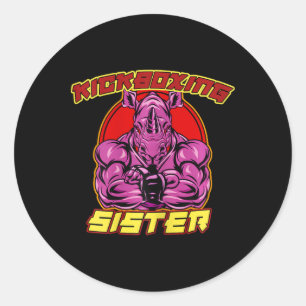 Kickbox-Schwester Martial Arts Runder Aufkleber