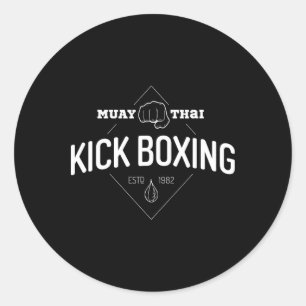 Kickbox-Shirt Muay Thai Boxer Kampfsport T-Shirt Runder Aufkleber