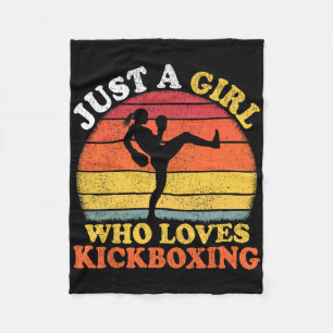 Kickbox-Spielerin Vintage Nur Ein Mädchen Das Ki L Fleecedecke