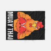 Kickbox-Trainer Thailand Rooster Muay Thai Fleecedecke (Vorderseite (Horizontal))