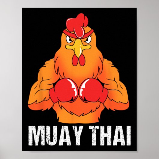 Kickbox-Trainer Thailand Rooster Muay Thai  Poster (Vorne)