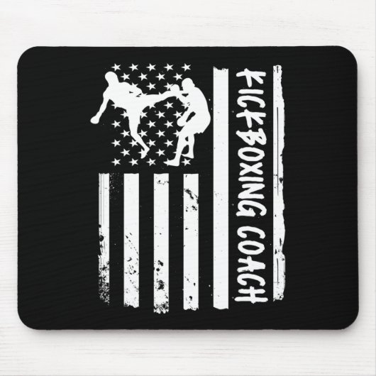 Kickbox-Trainer USA-Flagge Frauen Kinder Männer Mousepad (Vorne)
