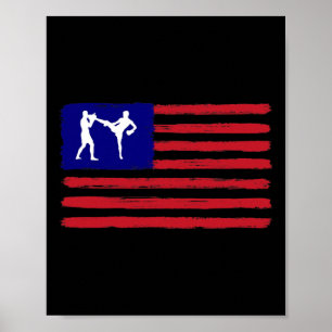 Kickboxen 4. Juli Patriotisch Abgenutzt Americ Poster
