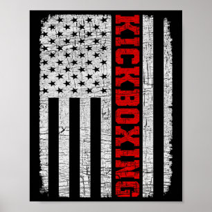 Kickboxen Amerikanische Flagge 4. Juli Patriotisch Poster